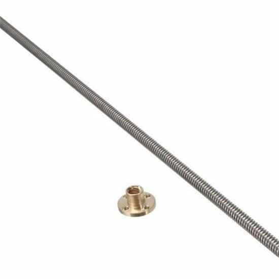 T6 Lead Screw 1mm Pitch with Brass Nut 100/150/200/250/300/400/500mm Lead Screw