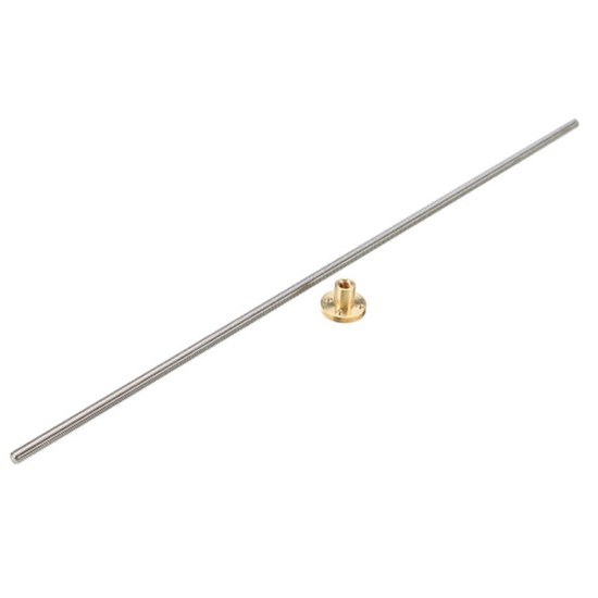 T6 Lead Screw 1mm Pitch with Brass Nut 100/150/200/250/300/400/500mm Lead Screw