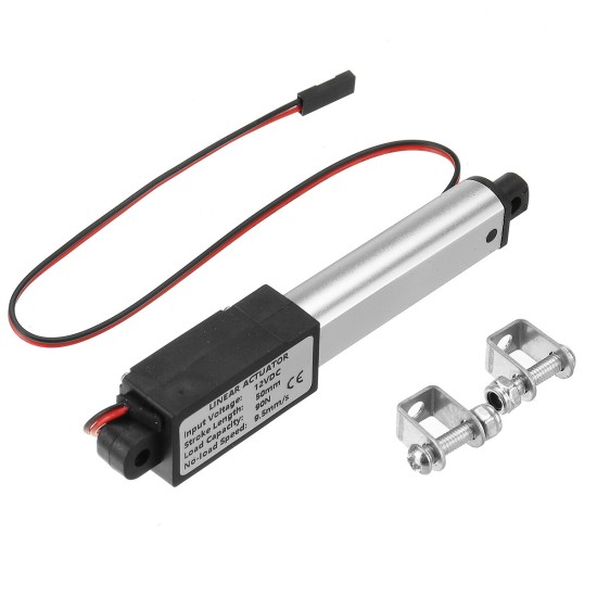 9.5-15-30mm/s DC 12V 50mm Stroke Mini Electric Linear Actuator Motor Aluminum Alloy Linear Actuators Linear Motor Telescopic Rod Lifter