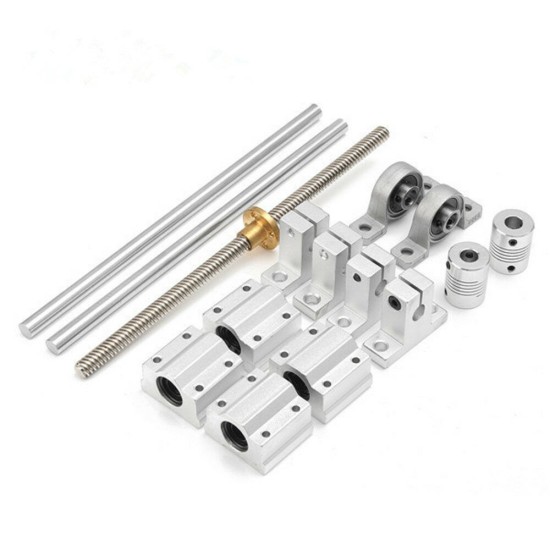 15pcs 100mm-1000mm Optical Axis Guide Bearing Housings Linear Rail Shaft Support Screws Set