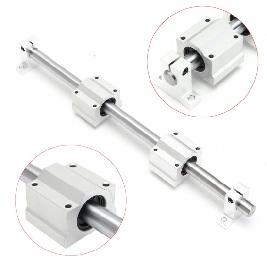 16mm x 1000mm Linear Rail Shaft With Bearing Block and Guide Support For CNC Parts