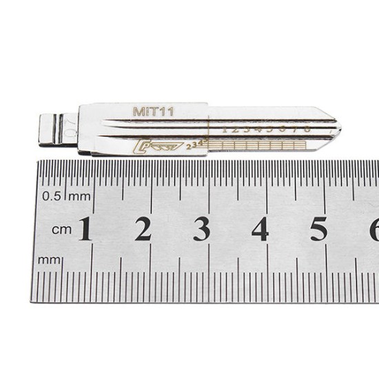10pcs Engraved Line Key for Mitsubishi 2 in 1 LiShi MIT11 Scale Shearing Teeth Blank Car Key