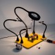 Magnetic Base Soldering Welding Third Hand PCB Holder with 3X LED Illuminated Magnifier Lamp Welding Tool Kit