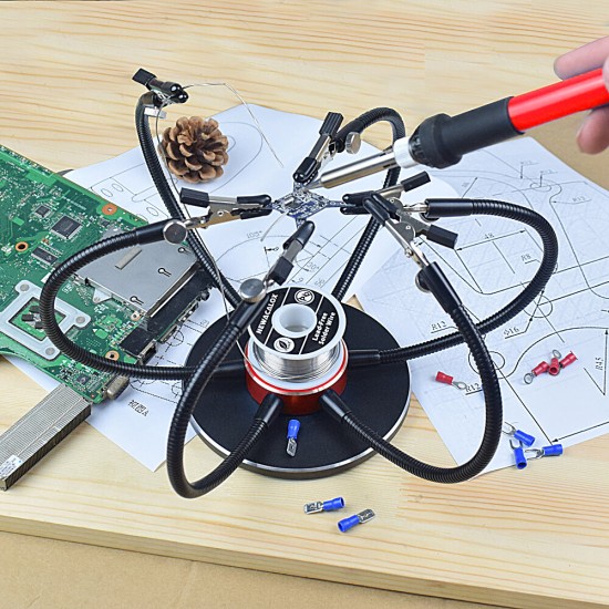 Soldering Iron Holder Soldering Station USB 6Pcs Flexible Arms Third Hand Welding Tool