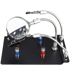 Universal 3 Flexible Arms Soldering Station Holder PCB Fixture Helping Hands with 4Pcs Magnetic Column Universal 3 Flexible Arms Soldering Station Holder PCB Fixture Helping Hands with 4Pcs Magnetic Column