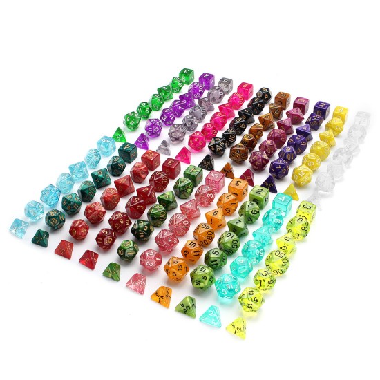 140Pcs/280Pcs Polyhedral Dices for Dungeons & Dragons Desktop Games With Storage Bags