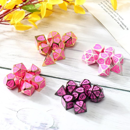 7PCS Metal Polyhedral Dices Set For Dungeons and Dragons Dice Desktop RPG Game