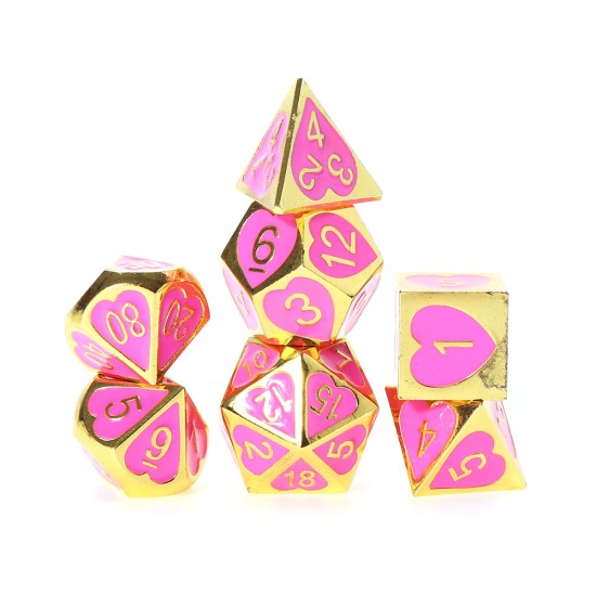 7PCS Metal Polyhedral Dices Set For Dungeons and Dragons Dice Desktop RPG Game