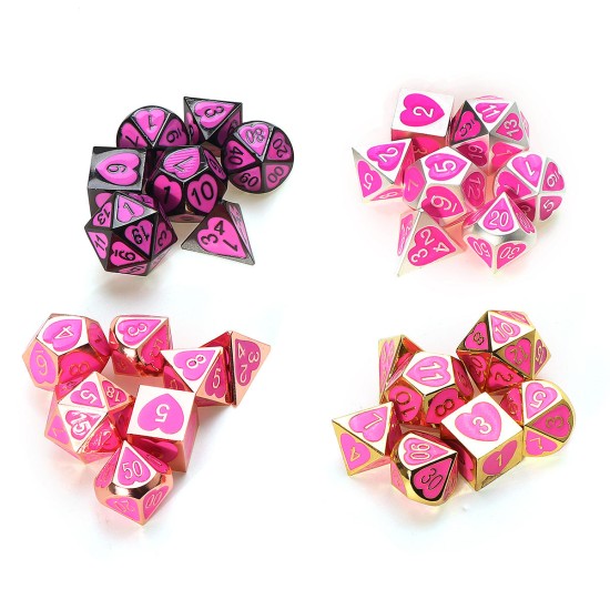 7PCS Metal Polyhedral Dices Set For Dungeons and Dragons Dice Desktop RPG Game