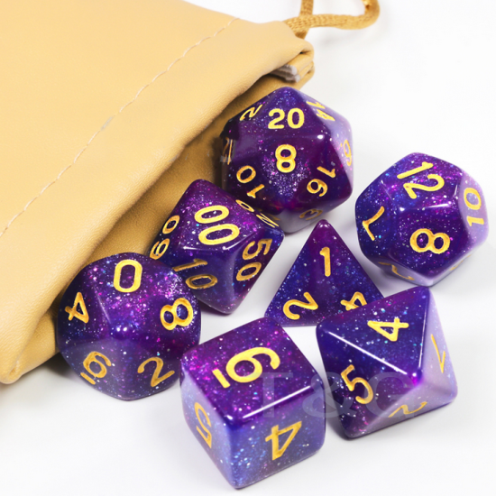 7PCS T&G Creative Universe Galaxy Polyhedral Dices Set For DND Game Desktop Games