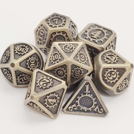 7Pcs/set Classic kirsite Metal Polyhedral Dices Dad Rpg Dungeons and Dragons Role Playing Toys Game