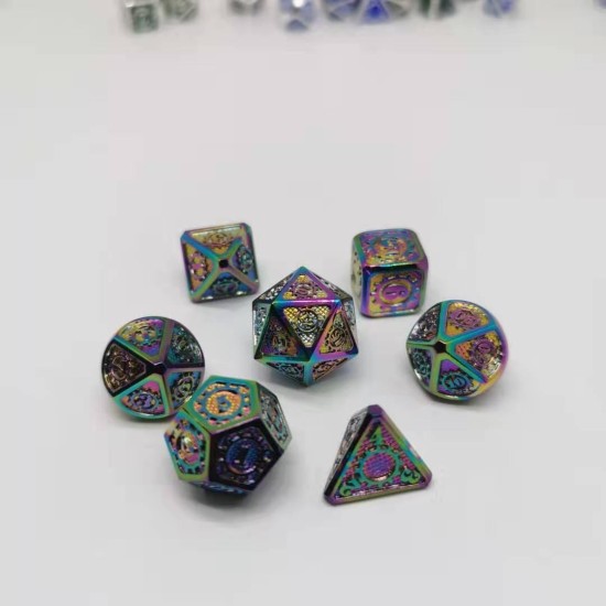7Pcs/set Classic kirsite Metal Polyhedral Dices Dad Rpg Dungeons and Dragons Role Playing Toys Game