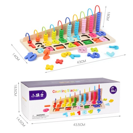 Children's Mathematics Teaching Aid Abacus Computing Frame Blocks Toys