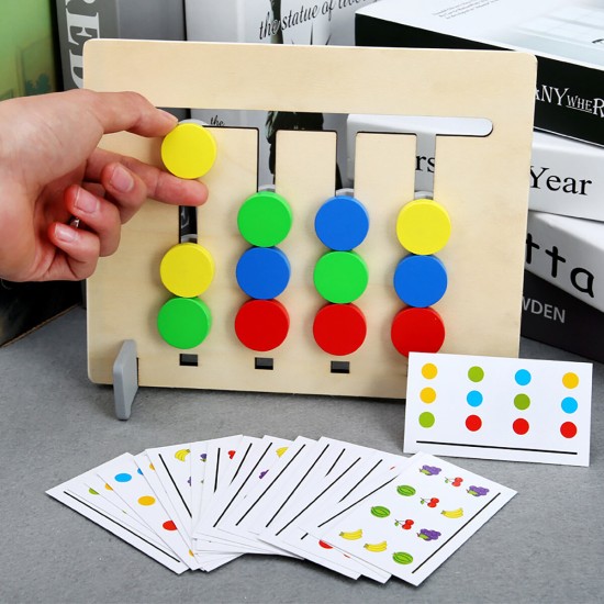 Funny Double-sided Color Fruit Matching Game Children Wooden Montessori Toys Logical Reasoning Training Kids Educational Toy Gift