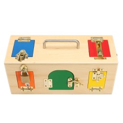 Kids Life Skill Learning Wooden Montessori Practical Wood Lock Box Educational Science Toys Kids Life Skill Learning Wooden Montessori Practical Wood Lock Box Educational Science Toys
