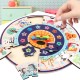 Two-in-one Puzzle Clock Wooden Baby Teaching Resources Toys Children's Early Education Puzzles Time Learning Desktop Wood Toys Gift