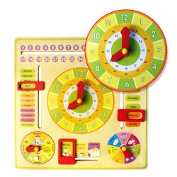Wooden Multifunction Learning Clock Toy Alarm Calendar Cognition Educational Toys Wooden Multifunction Learning Clock Toy Alarm Calendar Cognition Educational Toys