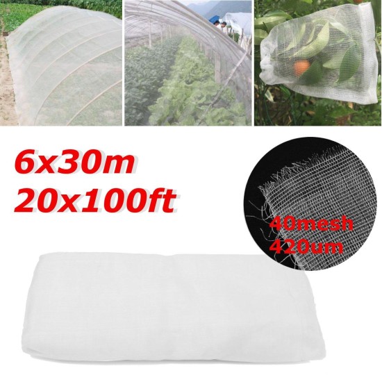 6x30m White Vinyl Fabric Net Wear Resistance Barrier Net for Mosquito Bug Insect Bird Garden