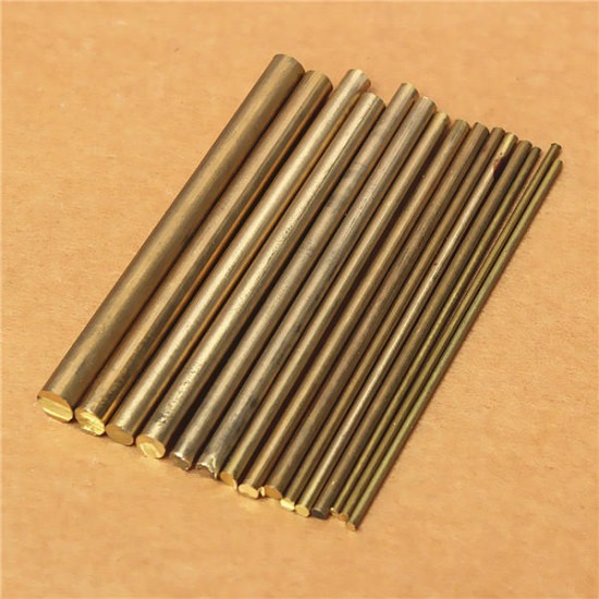 15pcs 2-8mm Diameter Cylinder Brass Rod Bars Length 100mm