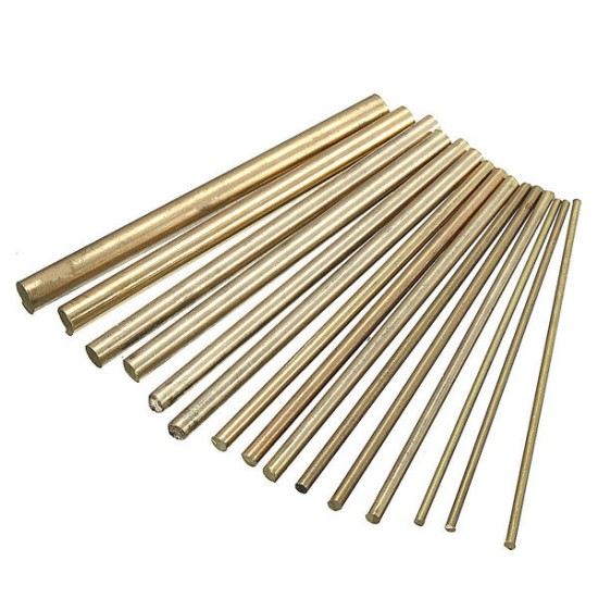 15pcs 2-8mm Diameter Cylinder Brass Rod Bars Length 100mm