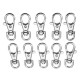 10Pcs 38mm Silver kirsite Swivel Lobster Claw Clasp Snap Hook with 8mm Round Ring