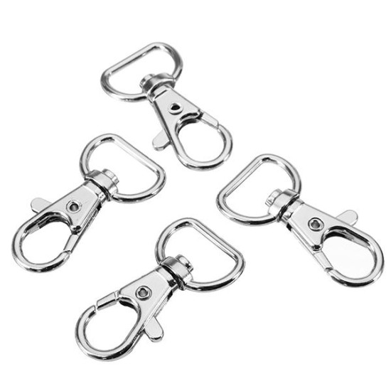 10Pcs 40mm Silver kirsite Swivel Lobster Claw Clasp Snap Hook with 16mm D Ring