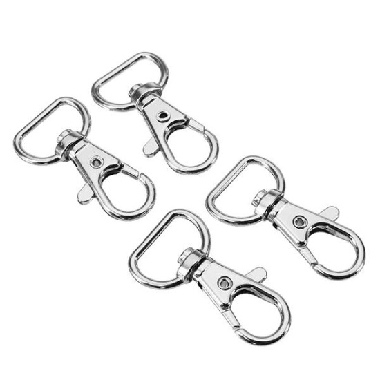 10Pcs 40mm Silver kirsite Swivel Lobster Claw Clasp Snap Hook with 16mm D Ring