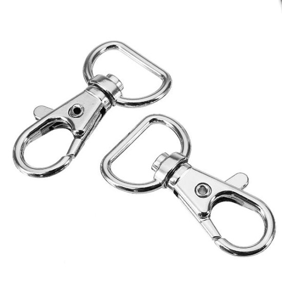 10Pcs 40mm Silver kirsite Swivel Lobster Claw Clasp Snap Hook with 16mm D Ring