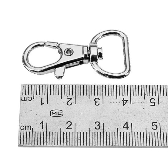 10Pcs 40mm Silver kirsite Swivel Lobster Claw Clasp Snap Hook with 16mm D Ring