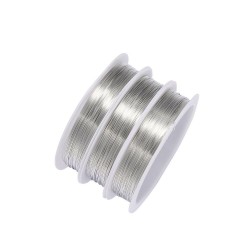 2-1.0mm Craft Beading Wire Silver Copper Wire For Bracelet Necklace Jewelry DIY Accessories 2-1.0mm Craft Beading Wire Silver Copper Wire For Bracelet Necklace Jewelry DIY Accessories