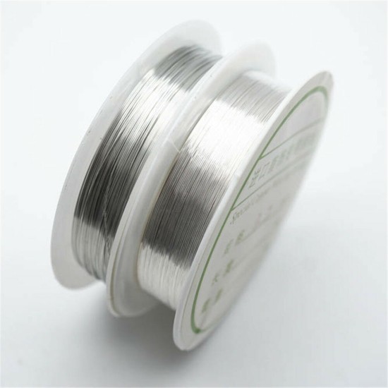 2-1.0mm Craft Beading Wire Silver Copper Wire For Bracelet Necklace Jewelry DIY Accessories