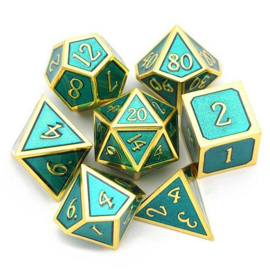 7Pcs/Set Alloy Metal Dice Set Playing Games Poker Card Dungeons Dragons Party Board Game Toy