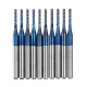 10pcs 1.1-1.5mm Blue NACO Coated PCB Bits Carbide Engraving Milling Cutter For CNC Tool Rotary Burrs