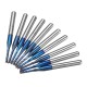 10pcs 1.1-1.5mm Blue NACO Coated PCB Bits Carbide Engraving Milling Cutter For CNC Tool Rotary Burrs