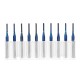 10pcs 1.1-1.5mm Blue NACO Coated PCB Bits Carbide Engraving Milling Cutter For CNC Tool Rotary Burrs