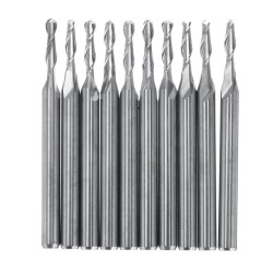 10pcs 3.175mm Shank Spiral Ball End Mill 0.8-2mm Diameter Two Flutes CNC Milling Cutter 10pcs 3.175mm Shank Spiral Ball End Mill 0.8-2mm Diameter Two Flutes CNC Milling Cutter