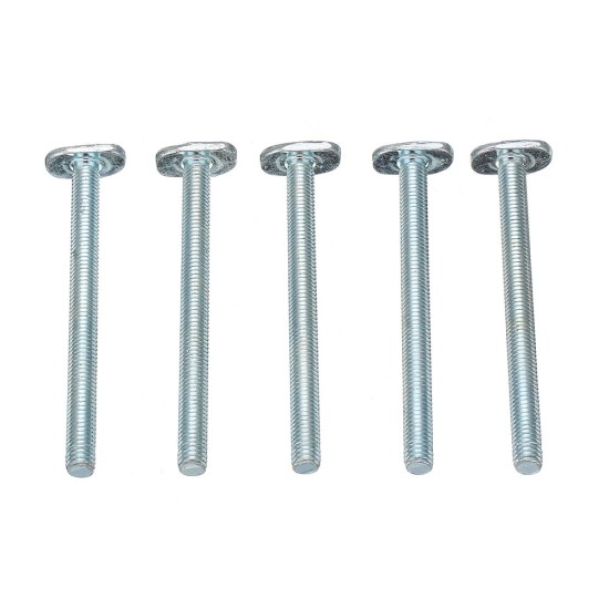 5pcs M8 T Nut Screws Carbon Steel Screws for 19x9.5mm T-track T-slot Miter Track Jig Table Saw Router Table Woodworking Tool