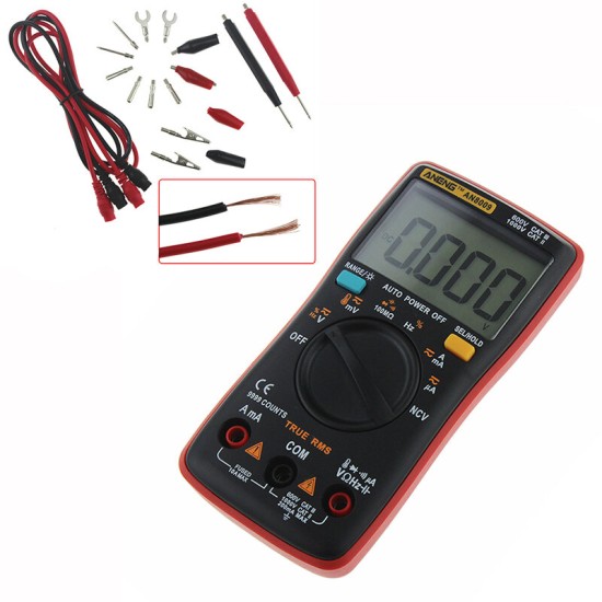 AN8009 True RMS NCV Digital Multimeter 9999 Counts Backlight AC DC Current Voltage Tester