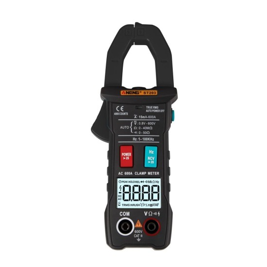 ST203 4000 Counts Full Intelligent Automatic Range True RMS Digital Multimeter Clamp Meter AC/DC Voltage NCV Resistance Auto Range Flashlight