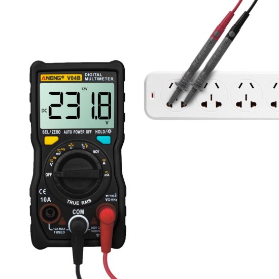 V04B 4000 Counts Auto-ranging Digital True RMS Multimeter With Capacitance NCV Capacitance Temperature Measurement Backlight+Flashlight