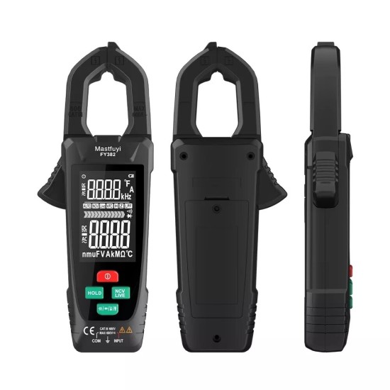 FY382 9999 Counts Digital Clamp Meter Professional Multimeter Auto Range AC Voltage Current Capacitance Smart Tester