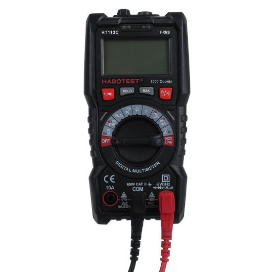 HT113C Professional Handheld LCD Digital Multimeter with Flashlight AC/DC Voltage Meter Amperemeter Ohmmeter Voltmeter Tool