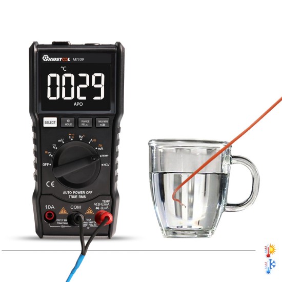 MT109 Portable 9999 Counts True RMS Multimeter AC DC Voltage Current NCV Temperature Tester