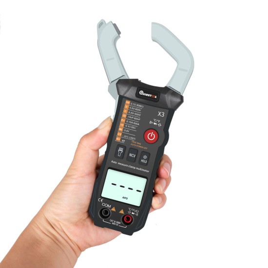 X3 Fully Intelligent True RMS Clamp Meter 6000Counts Automatic Identification Digital Multimeter with NCV Resistor/Diode/On-Off Test/Capacitor Test