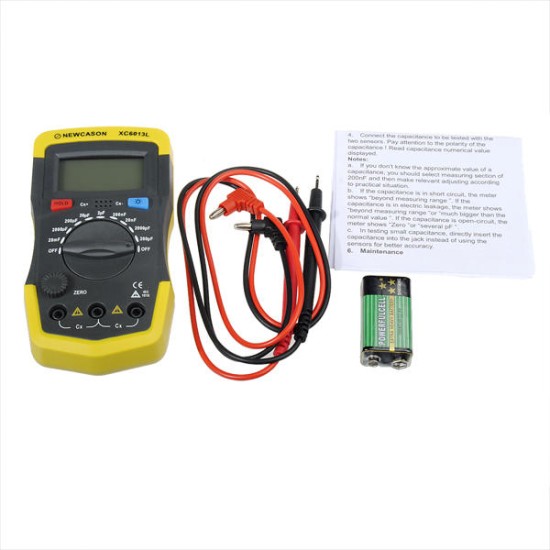 XC6013L Digital LCD Display Capacitor Capacitance Meter Tester