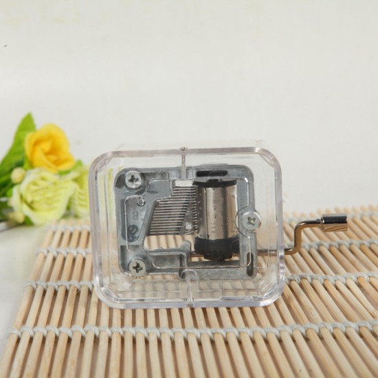 Transparent Plastic Music Box Acrylic Hand Music Box Songs Multiple Tunes Decorations Birthday Gifts