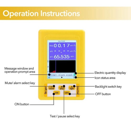 BR-9C 2-In-1 Handheld Portable Digital Display Electromagnetic Radiation Nuclear Radiation Tester Geiger Counter Full-Function