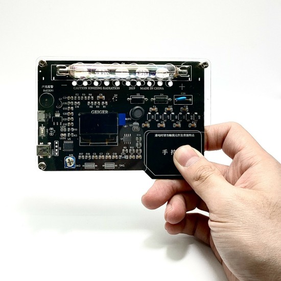 Handheld Assembled DIY Geiger Counter Kit Module Nuclear Radiation Tester X/γ/β-rays with OLED Display