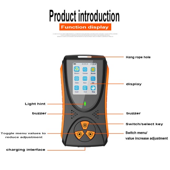 High Precision 0. 05uSv-50mSv Nuclear Radiation Tester with Built-in Battery TFT2.0 Color Display Screen Alarm Fuction