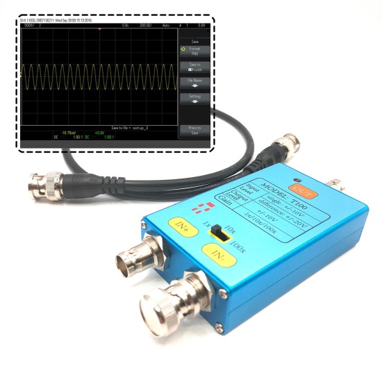 10M Bandwidth Oscilloscope Differential Signal Amplifier for Weak Electrical Signal Measurement with Metal Shell
